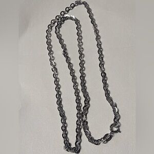 Sterling Silver Italian 17 In Rolo Link Necklace